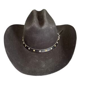 EDDY Bros Black Felt Wool Wyatt XX Western Cowboy Hat size 6 7/8 Vintage